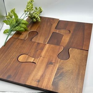 4 Piece Wooden Puzzle Charcuterie Boards